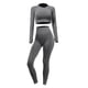 thumbnail image 4 of Traje de Yoga de 2 piezas, ropa deportiva sin costuras, ropa de gimnasio, chándal, Top corto de manga larga, mallas para mujer, conjuntos de Yoga para entrenamiento físico, 4 of 5