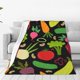 thumbnail image 1 of Balery Cartoon Vegetables Manta de Felpa Suave y Acogedora – Cobija de Franela Aterciopelada para Cama, Lavable y Cálida para Sofá, Mascotas, Transpirable-50"x40", 1 of 7