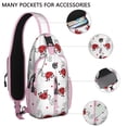 thumbnail image 4 of Cute Ladybird Sling Backpack with Red Polka Dot Cartoon Print, Lightweight Crossbody Daypack Featuring Garden Ladybug Nature Insect Pattern, Anti-theft Travel Bag for Outdoor, Gym, Daily Use, 4 of 6