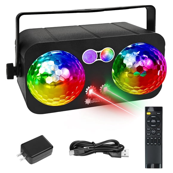 6 in 1 Party Lights Disco Ball Light Dj Disco Lights LED Stage Strobe Lights Projector Sound Activated with Remote for Dance Partiesï&