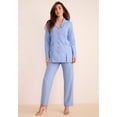 thumbnail image 2 of Roaman's Women's Plus Size Long Sleeve Ten-Button Shawl-Collar Pant Suit – 2-Piece Pant Set, 2 of 6