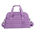 thumbnail image 2 of Bolsa deportiva de gimnasio, bolsa de viaje con compartimento para zapatos, ligera y ajustable. Púrpura claro, 2 of 9