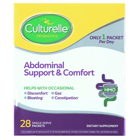 Culturelle Abdominal Daily Support & Comfort Powder, for Digestive Health* and Gas Relief, 28 Packets