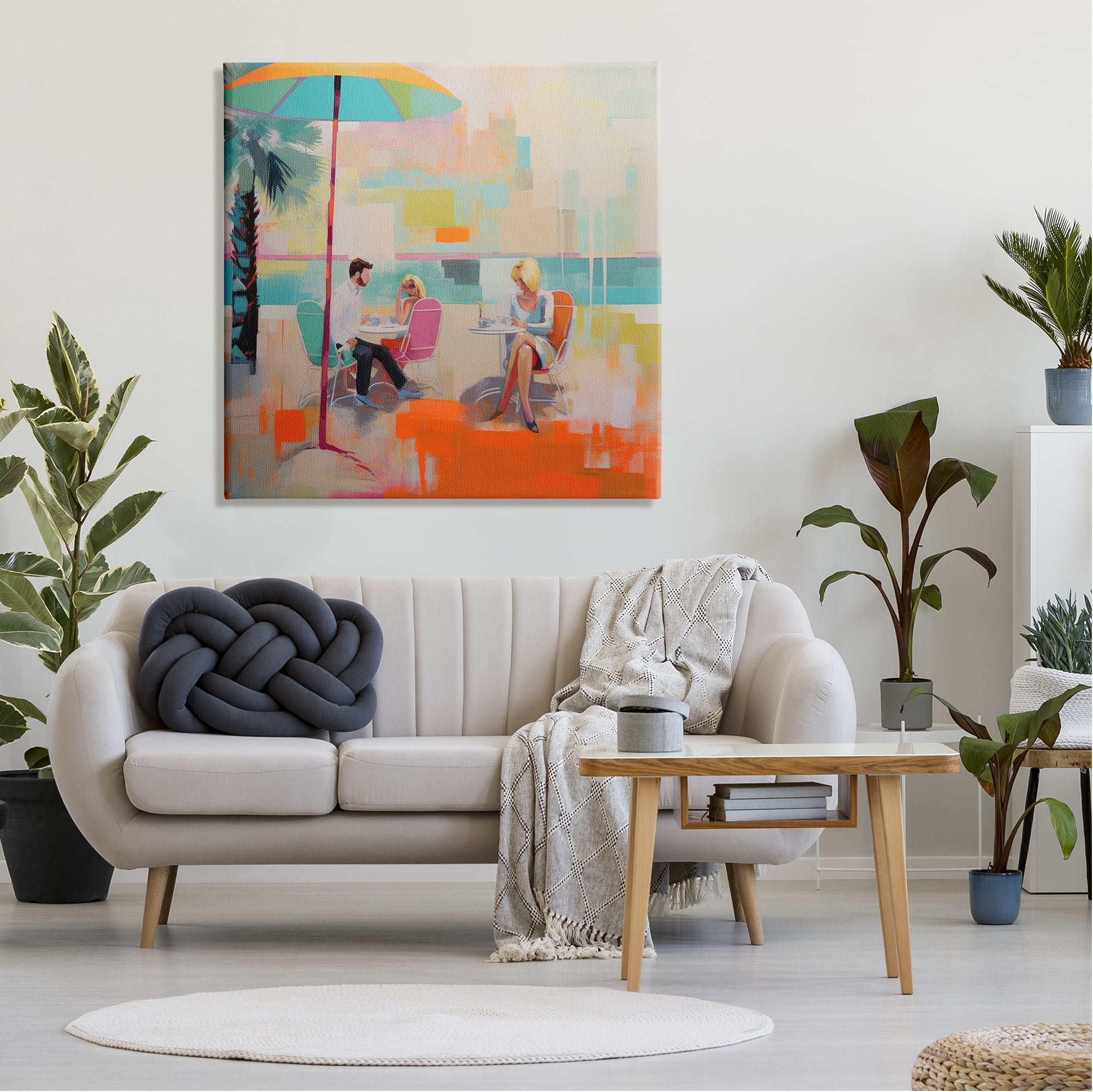 Stupell Industries Abstract Tropical Summer Abstract Painting Gallery Wrapped Canvas Art Print Wall Art, 36 x 36