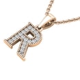 thumbnail image 3 of Dazzlingrock Collection 0.10 Carat (ctw) Round Diamond Fancy Letter 'R' Initial Pendant 1/10 CT, 14K Rose Gold, 3 of 6