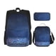 thumbnail image 1 of Fotbe Retro Blue Glitter Set Escolar 3 en 1 para Niños - Mochila Duradera con Lonchera Aislante y Estuche para Lápices - Mochila Escolar para Niños y Niñas, 1 of 7