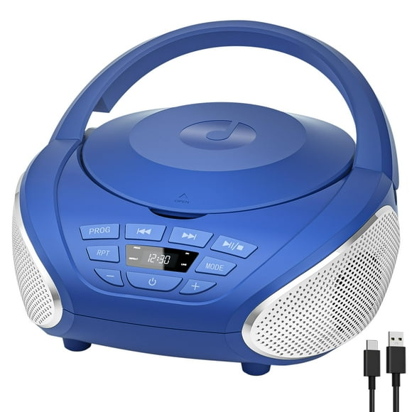 Reproductor de CD Boombox, radio FM portátil Gueray, compatible con AUX