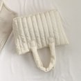 thumbnail image 4 of Bolso Con Asa Superior Bolsas acolchadas con asa superior Bolso acolchada de algodón informal para vacaciones de fin de semana (Beige), 4 of 8