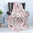 thumbnail image 4 of Eiffel Tower Soft Flannel Fleece Throw Blanket, Travel in Paris Theme Honeymoon Flowers Romance Hot Air Balloon Bike, Cozy Plush for Indoor and Outdoor Use, 50" x 60", Pale Pink White, by Ambesonne, 4 of 5