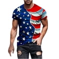 thumbnail image 2 of IROINNID Big and Tall T Shirts for Men, Imdenpence Day Lightweight Thin Basic Round Neck Printed Casual Blouses for Men, 2 of 5