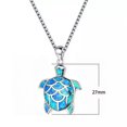 thumbnail image 7 of HOOUN New Opal Cute Turtle Necklace Pendant Silver Chain Jewelry Sweater Chain Gift, 7 of 7