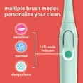 thumbnail image 3 of hum by Colgate Smart Electric Toothbrush Kit, Rechargeable Sonic Toothbrush with Travel Case & Bonus Replacement Brush Head, Teal, 3 of 8