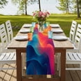 thumbnail image 4 of Orange Blue Pink 72 Inch Table Runner, Modern Minimalist Aesthetics Farmhouse Dresser Scarf Cotton & Linen Tablerunner for Dining/Kitchen Island/Holiday Party Décor 13" x 72", 4 of 9