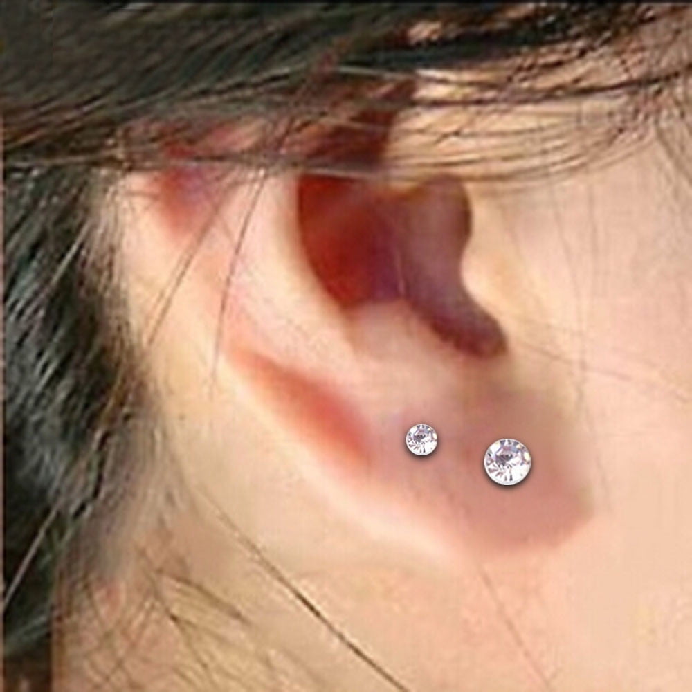 clear ear studs