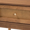 thumbnail image 6 of Baxton Studio Ramiel Mid-Century Modern Ash Walnut Finished Wood and Rattan 1-Drawer Nightstand, 6 of 10