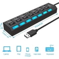 7-Port USB 2.0 Hub with Individual On/Off Switches & LED Indicators ...