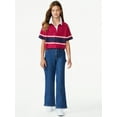 thumbnail image 2 of Free Assembly Girls Rugby Stripe Polo Shirt, Sizes 4-18, 2 of 5