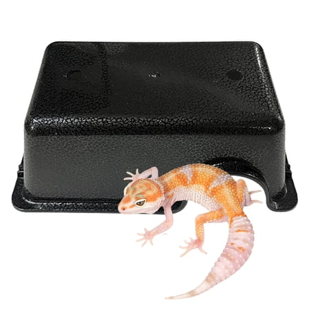 Rock Texture Reptile Hide Cave Box, Hideout Shelter for Gecko Snake Lizard Spider Turtle, 4 Sizes