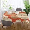 thumbnail image 4 of WOBOGO White Flowers Orange Pattern Square Tablecloth 54×54in Polyester Fabric Tablecloth Washable Dust Resistant Wrinkle Resistant, 4 of 9