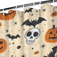 thumbnail image 3 of Vintage Halloween Icons Pattern Shower Curtain 36"x72" ,Bathroom Decorative Shower Curtains Set with 12 Hooks,Modern Waterproof Washable Shower Curtain, 3 of 6