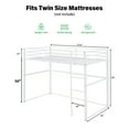thumbnail image 4 of Aukfa Twin Size Metal Loft Bed, Space-Saving Bed with Safety Guard Rails Kids Teens, White, 4 of 8