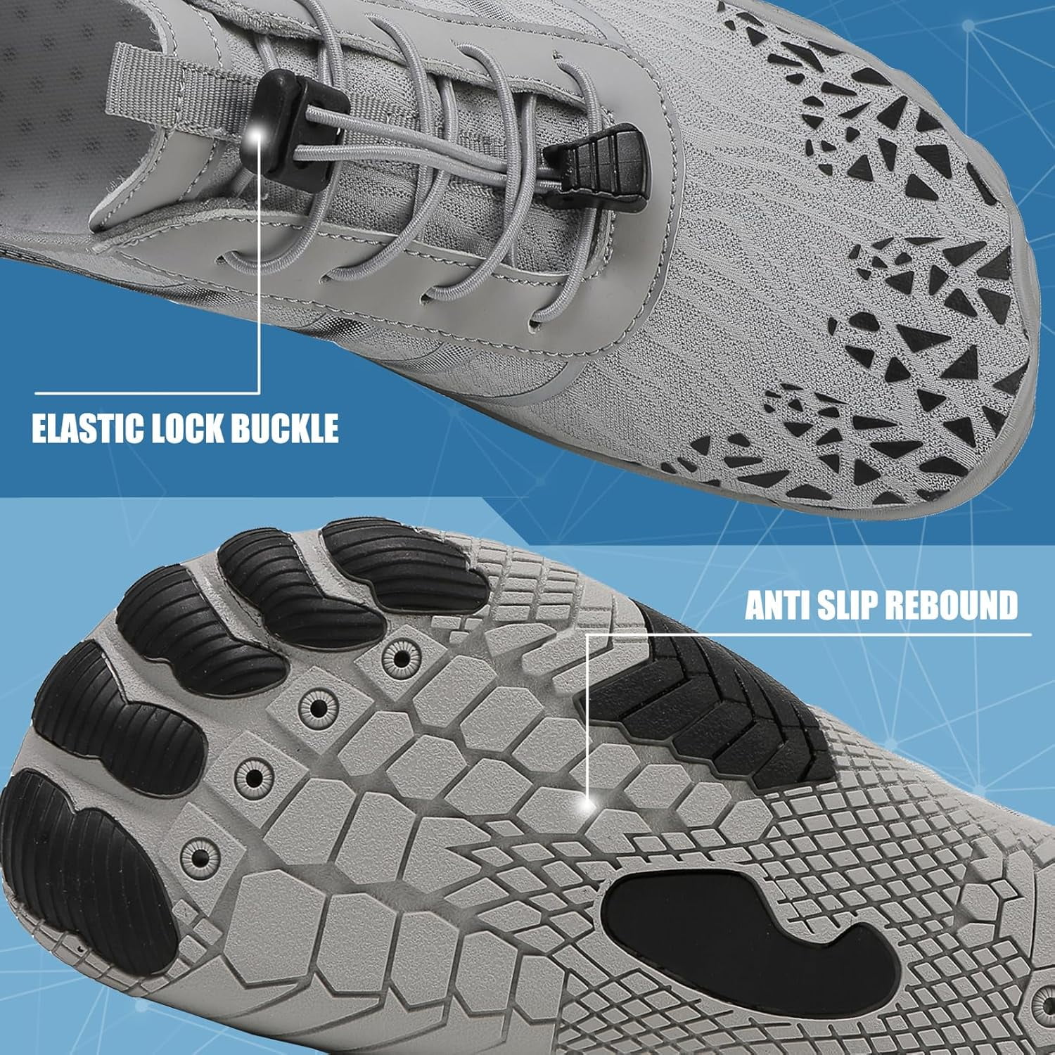 Hike Barefoot Shoes for Womens Men,Quick Dry Water Shoes,Beach Pool Aqua Swim Surf Hiking Walking Shoes,Non-Slip Athletic Footwear Wide Toe Water Shoes