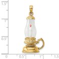 thumbnail image 3 of FJC Finejewelers 14k Yellow Gold 3d Candle Lantern with Glass And Enamel Charm, 3 of 5