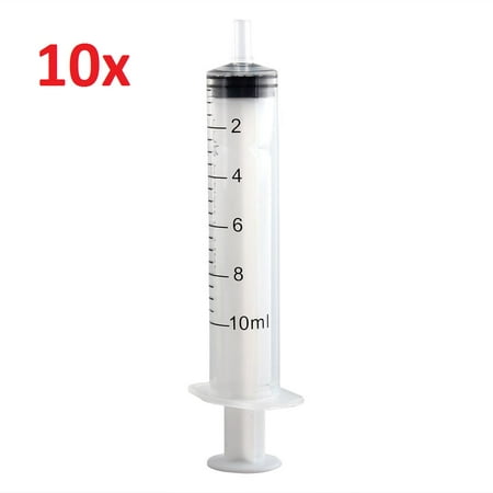 10x Disposable Syringe Plastic Slip Tip Liquid Medical Clear Set