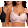 thumbnail image 1 of Bras SINFLA V Neck Wireless para mujer, cobertura total, 1 of 6