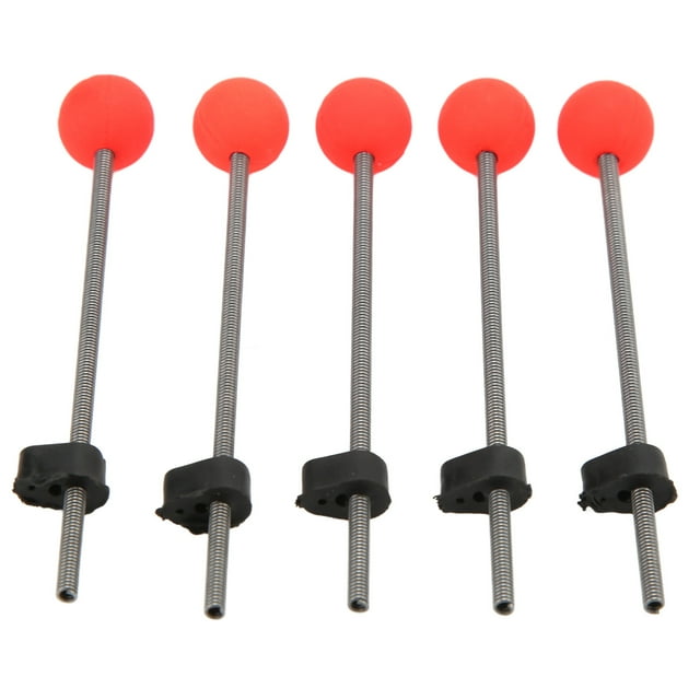 5PCS Mini Winter Ice Fishing Rod Top Tip Portable Outdoor Fishing Rod Red Ball Spring TipsM,