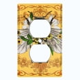 thumbnail image 2 of Metal Light Switch Plate Cover Unique Yellow Floral Bee Orange BUT021, 2 of 13