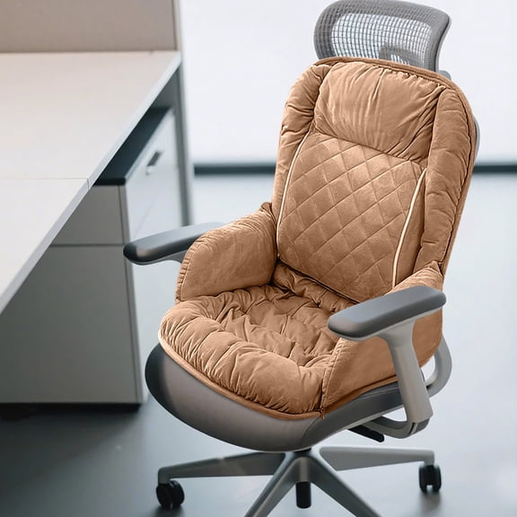 Heated Seat Cushion for Office Chair and Car, Warm Cushion with Lumbar Support, Plug in Heating Pad for Winter Warmth