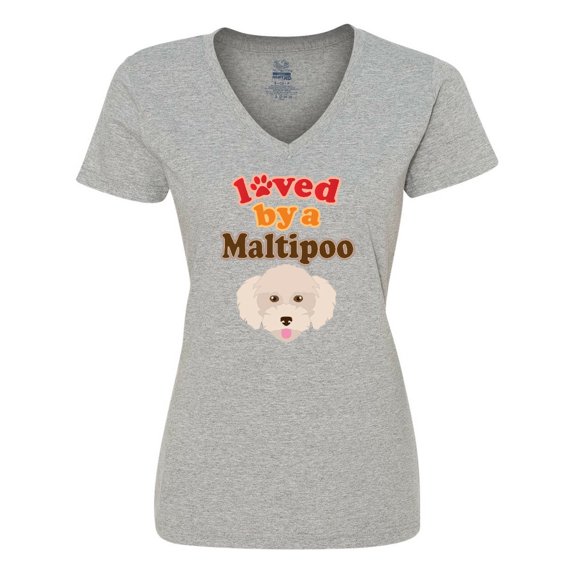 Inktastic Maltipoo Dog Gift Poodle Maltese Women's V-Neck T-Shirt