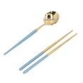 thumbnail image 4 of Stainless Steel Flatware Set, Wide Applications Easy To Clean Travel Utensils Set Portable Oxidation Resistance  For Hotels For Schools Pink Gold,Blue Gold,Green Gold,Dark Blue, 4 of 8