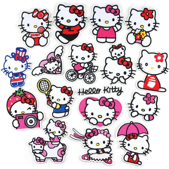 17Pcs Cute Cartoon Cat Iron On Patches, Sew on/Iron on Applique Embroidered Patches for Hats, Backpacks,Shirt,Shoes