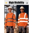 thumbnail image 3 of Ubon Men's 3-Pack Hi Vis Shirt Long Sleeve Shirt Reflective Construction Shirt Orange M, 3 of 9