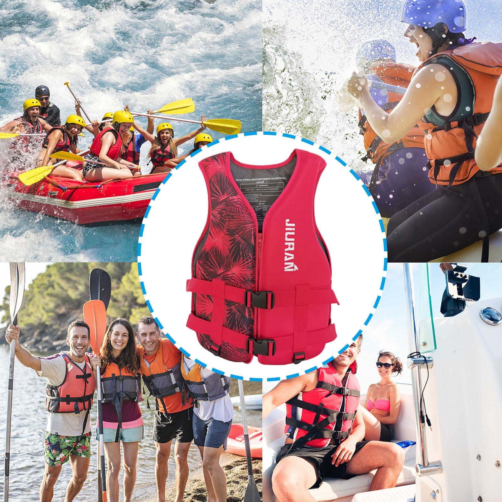 MSJUHEG Fishing Boat Accessories,Life Vests for Adults,Arm Floaties,Safety Vest,Life Jackets for Adults,Life Vest,Life Jackets for Women Red L