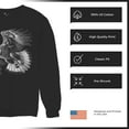 thumbnail image 6 of Flying Eagle Portrait Sweatshirt Soaring Patriotic Symbol of Freedom American Bird Wings Wildlife Nature Crewneck, 6 of 7