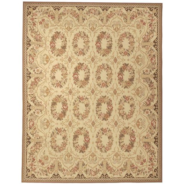 Due Process Stable Trading Tapis de Zone Aubusson Bayonne Crème, 3 x 5 Pi.