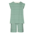 thumbnail image 5 of Two Piece Sets for Girls Going-Out Outfits 3-14 Years Toddlers Teens Casual Stripe Printed Sleeveless Tank Tops and Shorts Set with Pockets, 5 of 8