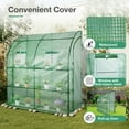 thumbnail image 6 of Aoodor 7x3x7 FT Lean to Greenhouse for Outdoors, Portable Walk-in Greenhouse with Shelves, Steel Frame with PE Cover, Anchor and Ropes, Green, 6 of 6