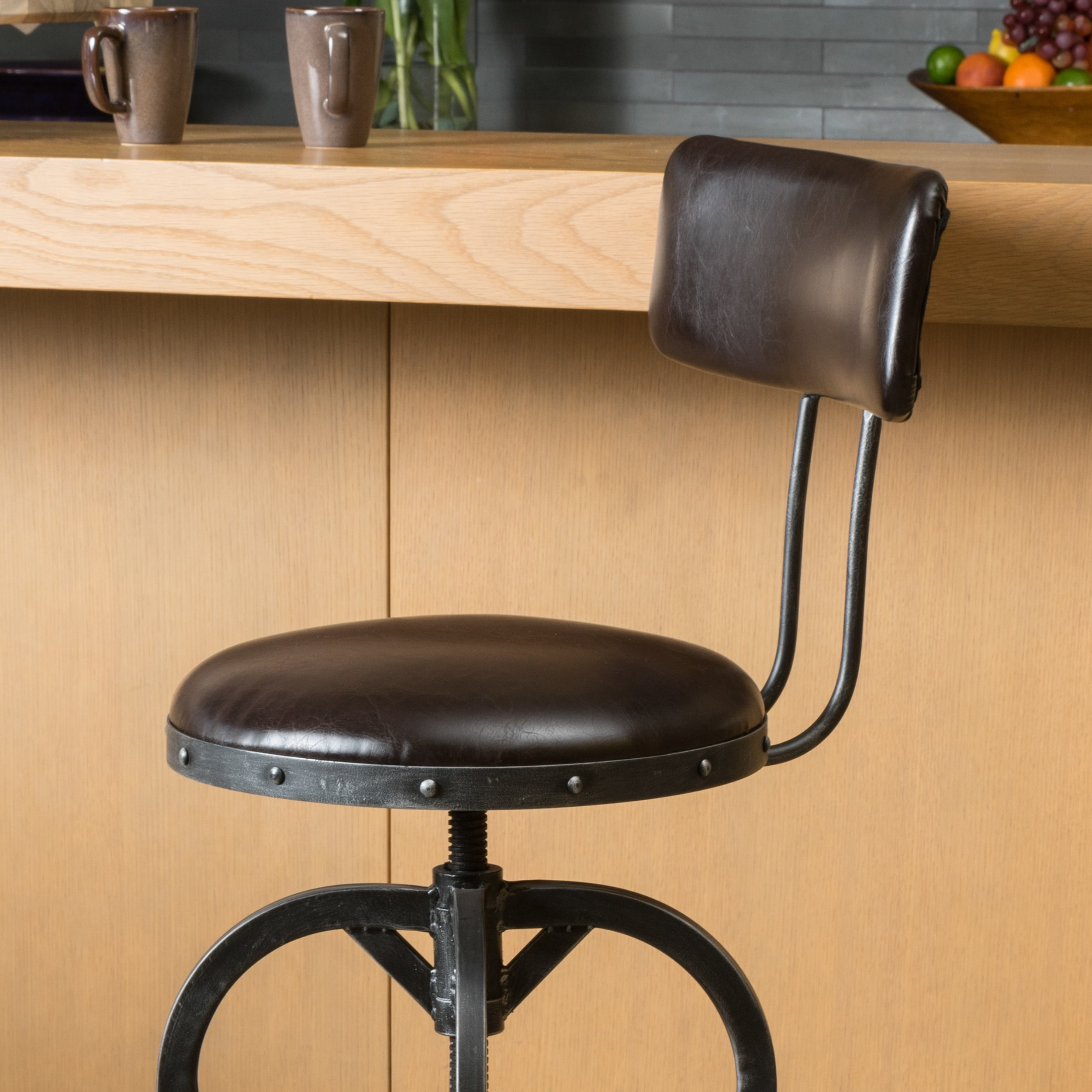 guttenberg adjustable height swivel bar stool