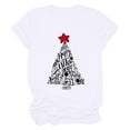 thumbnail image 1 of T-shirt Décontracté pour Femmes à Col Rond et Manches Courtes avec Imprimé de Sapin de Noël, 1 of 9