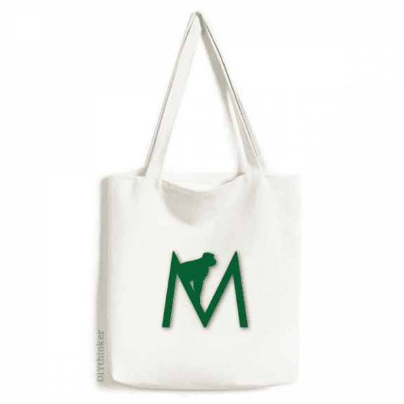 monkey clim outline, overlooking tote canvas bag shopping satchel casual handbag