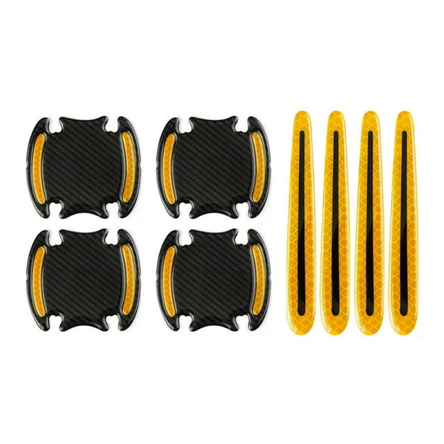 8PCS Car Door Bowl Handle Protector Safety Warning Anti-collision Anti-scratch