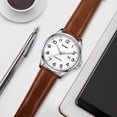 thumbnail image 5 of Watch for Men Minimalist Ultra Thin Wrist Watch Waterproof Quartz Analog Watch with Leather Strap -Gift for Men, 5 of 7