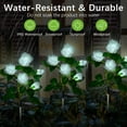 thumbnail image 6 of SHIKAN Solar Outdoor Lights Waterproof, Solar Garden Flower Stake Lights for Patio Decor, Floral Pathway Lights for Lawn Backyard Walkway Yard, Outdoor Landscaping Rose Light, 2 Pack White, 6 of 7