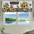 thumbnail image 3 of Yellow Sunflowers Farmhouse Short Window Curtain Valances, Western Star Farmhouse White Wooden Rod Pocket Kitchen Valances for Living Room Bedroom Bathroom Cafe 54" x 18", 3 of 8