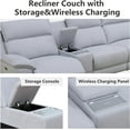 thumbnail image 4 of PonLiving Reclining Couch - Power Reclining Sofa with LED Couch Feature, Perfectly Designed for Living Room - Ultra Comfortable Fabric Reclining Sectional., 4 of 7