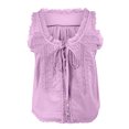 thumbnail image 4 of HADST Tank Top for Women Solid Color V-Neck Summer Soft Breathable Lace Tie Sleeveless Casual Shirts, 4 of 8